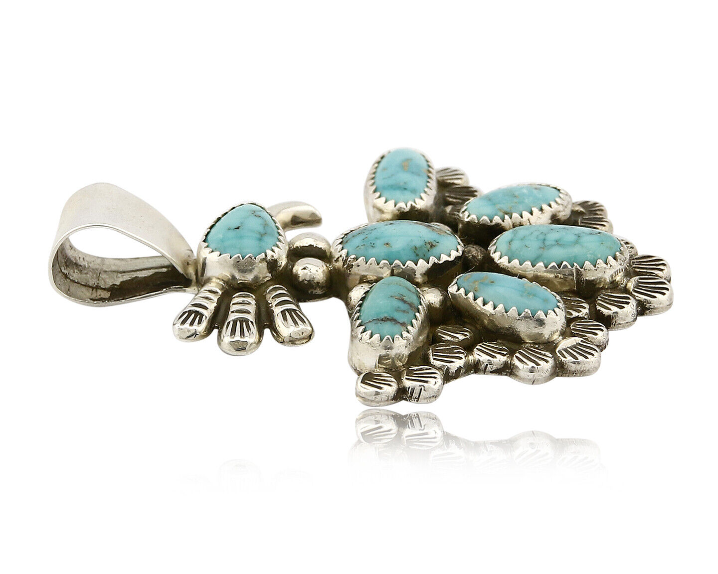 Navajo Signed "DS" Dorothy Secatero .925 Silver Thunderbird Pendant