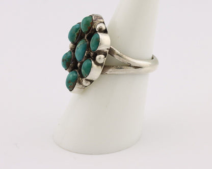 Navajo Ring .925 Silver Natural Blue Turquoise Native American Artist C.80's