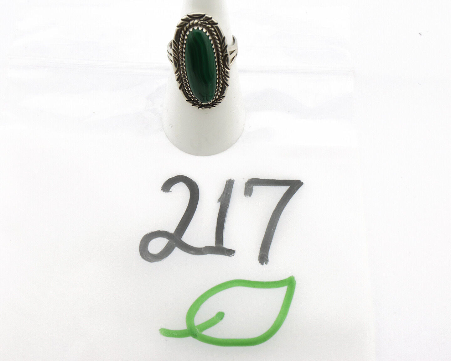 Navajo Ring 925 Silver Natural Malachite Artist Signed William Denetdale C.80's