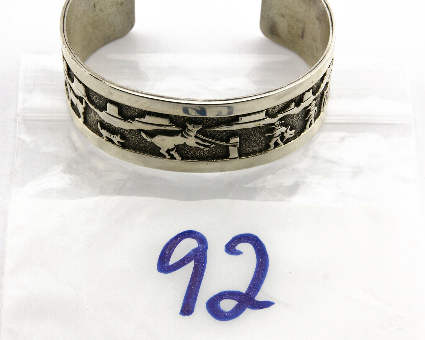 Navajo Bracelet .925 SOLID Silver Artist Signed BB Handmade Overlay C.80-90's