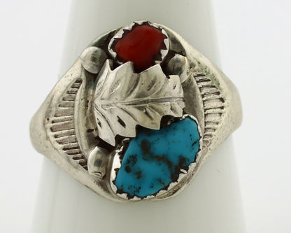 Navajo Ring .925 Silver Sleeping Beauty Turquoise Native Artist C.1980's