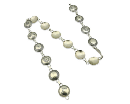 Navajo Concho Belt .925 Silver Pictograph Animal Native American C.80's