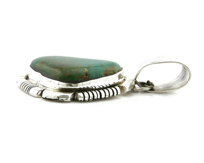 Navajo Pendant .925 Silver Kingman Turquoise Signed Artist HB C.80's