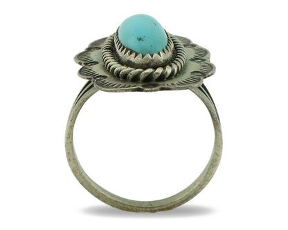 Navajo Ring 925 Silver Turquoise Native American Artist C.80's