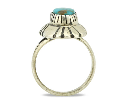 Navajo Ring .925 Silver Arizona Turquoise Signed M Montoya C.80's
