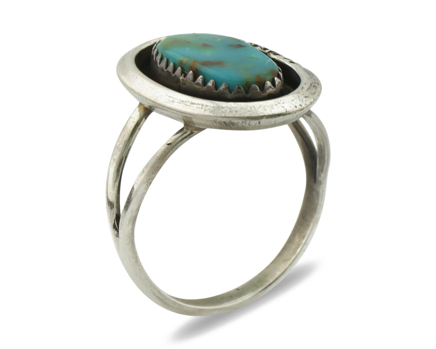 Navajo Ring .925 Silver Arizona Turquoise Native American Artist Handmade C.80's
