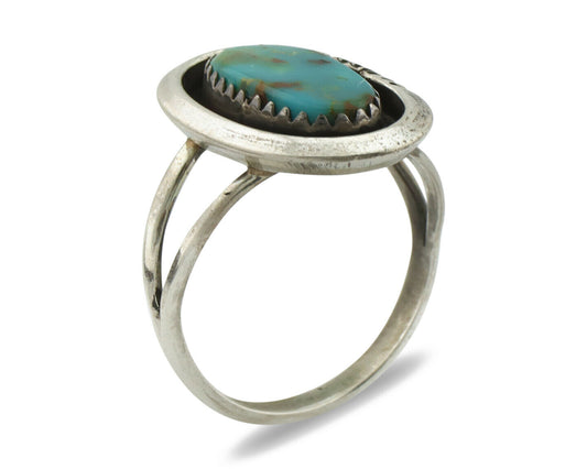 Navajo Ring .925 Silver Arizona Turquoise Native American Artist Handmade C.80's