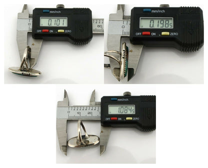 Navajo Ring .925 Silver Turquoise Mountain Signed USA C.80's