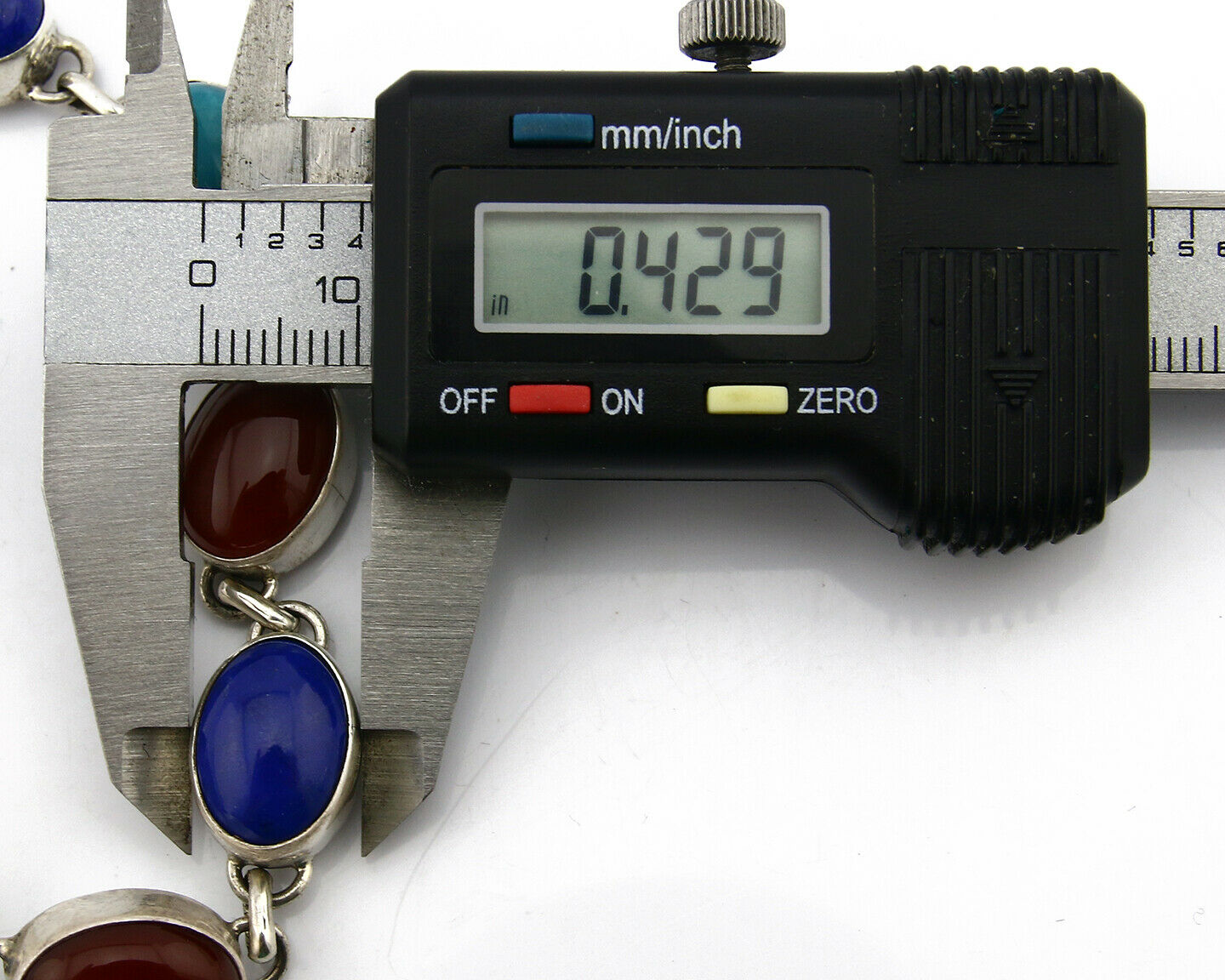 Navajo Bracelet .925 SOLID Silver Natural Gemstones Signed Artist Nakai C.80's