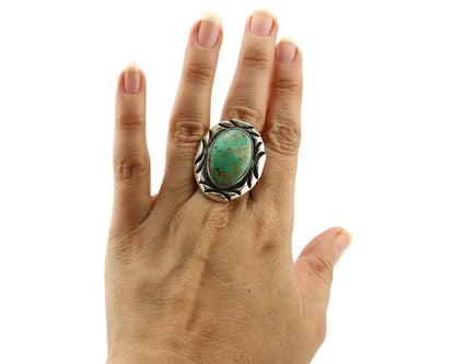 Navajo Ring 925 Silver Turquoise Mountain Artist Signed C Montoya C.80's