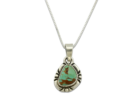 Navajo Necklace .925 Silver Kingman Turquoise Signed Gecko C.1980's