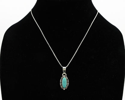 Navajo Necklace 925 Silver Kingman Turquoise Artist Signed Gecko C.80's