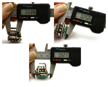 Navajo Ring .925 Silver Morenci Turquoise Native American Artist C80s