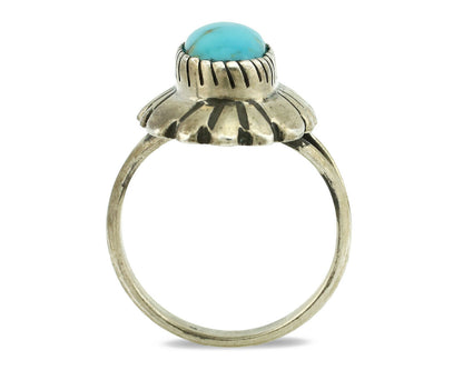 Navajo Ring .925 Silver Arizona Turquoise Signed M Montoya C.80's