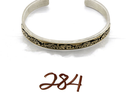 Women's Navajo Bracelet 14k SOLID Gold & .925 Silver Artist MM Rogers & Begay