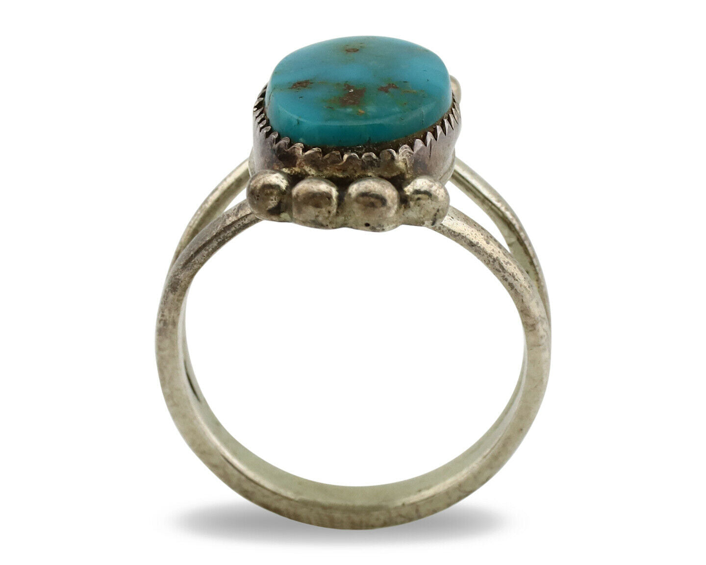 Navajo Ring .925 Silver Nevada Turquoise Artist Native American C.1980's