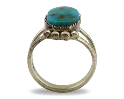 Navajo Ring .925 Silver Nevada Turquoise Artist Native American C.1980's