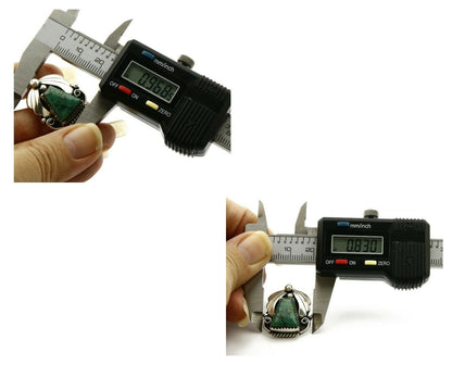 Women's Navajo Earrings .925 Silver Crescent Valley Turquoise Handmade C.80's