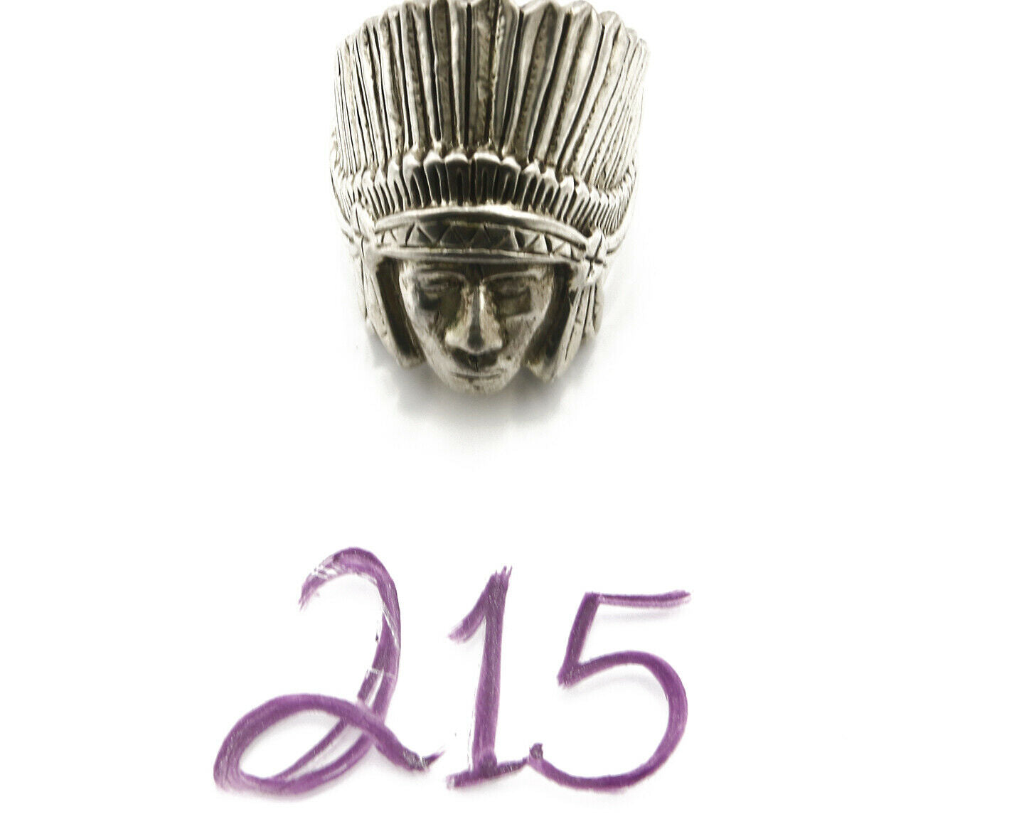 Navajo Indian War Chief Artist IT Ring .925 SOLID Sterling Silver C.80's Size 11