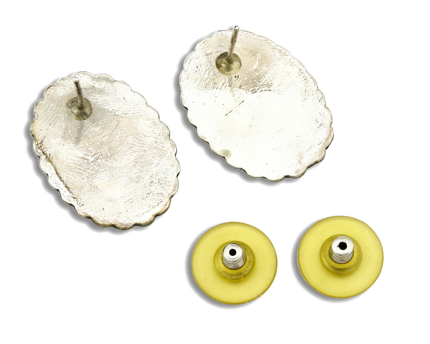 Women's Navajo Earrings .925 Silver Crescent Valley Turquoise Handmade Indian