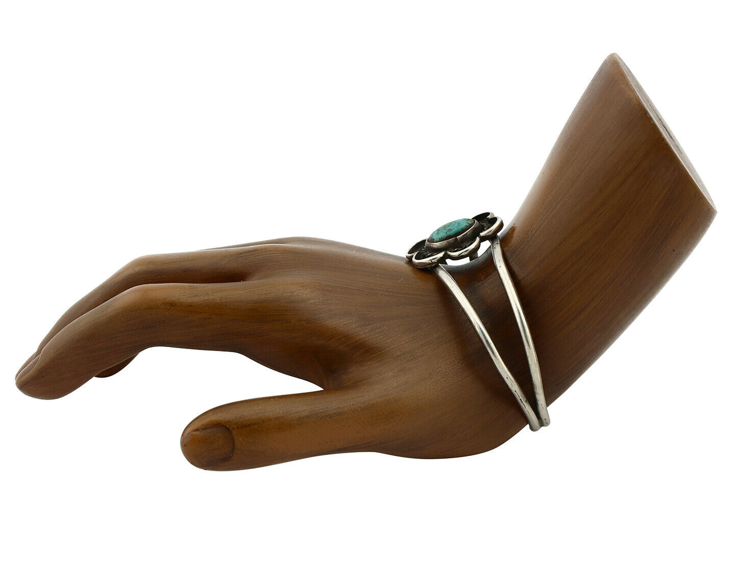 Navajo Bracelet .925 Silver Turquoise Mountain Native American Artist C.80's