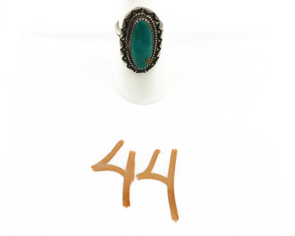 Navajo Ring .925 Silver Nevada Turquoise Native American Artist C.1980's