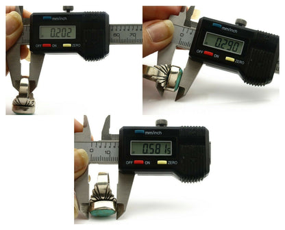 Navajo Ring .925 Silver Kingman Turquoise Artist Signed Apache C.80's