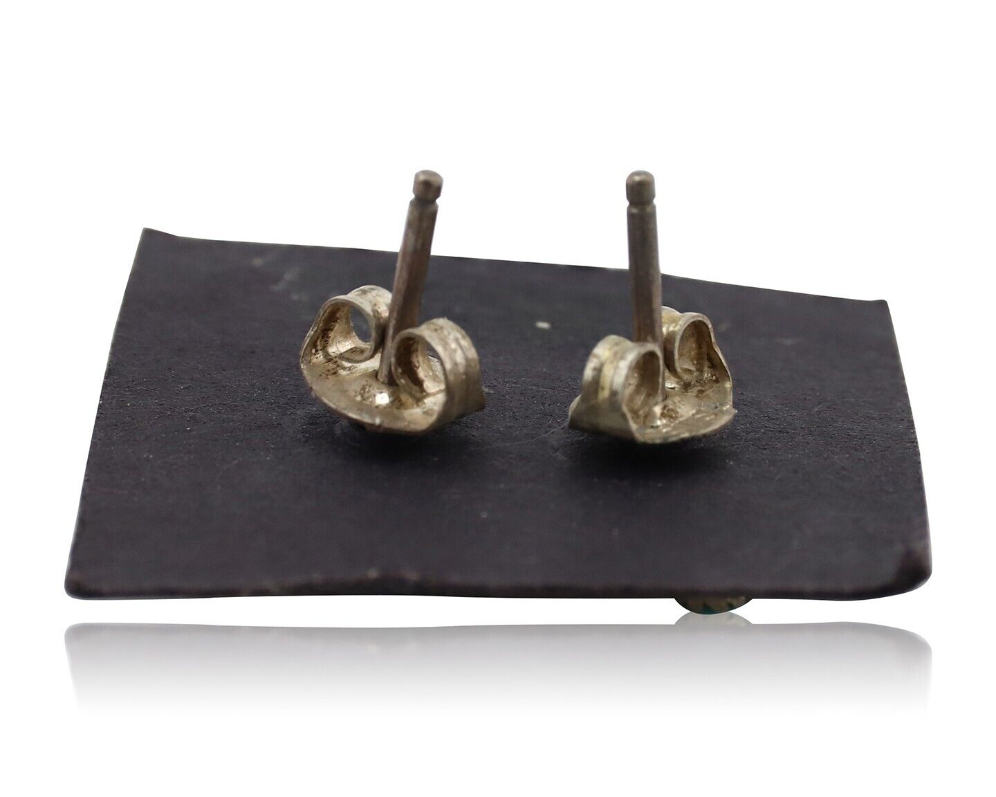 Zuni Earrings 925 Silver Sleeping Beauty Turquoise Native American Artist C.80's