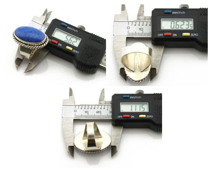 Navajo Ring 925 Silver Natural Lapis Artist Signed Wilbur Musket Jr C.80's