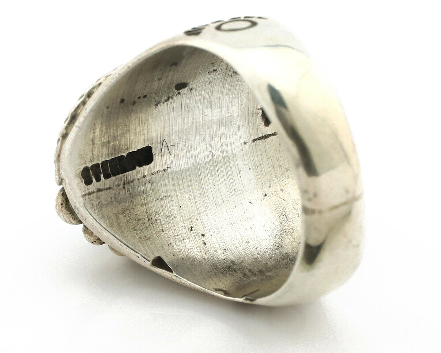 Navajo Ring .925 Silver Turquoise Mountain Native American Artist C.80's