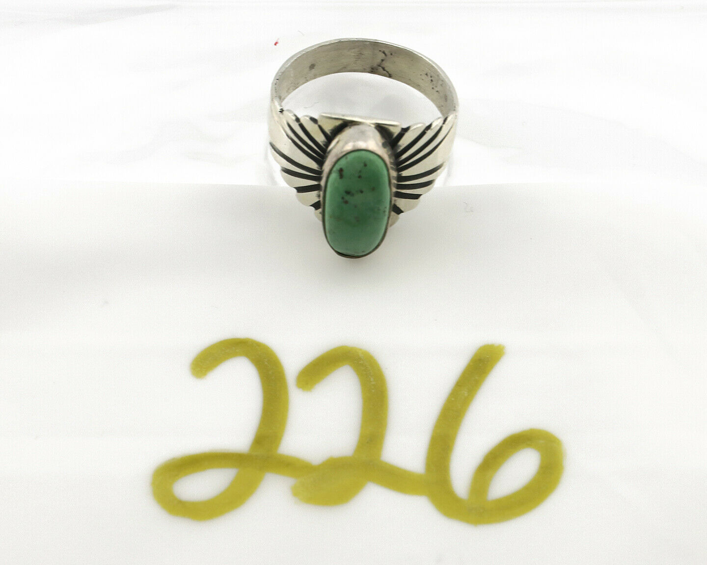 Navajo Ring .925 Silver Blue Green Arizona Turquoise Artist Signed Apache C.80's