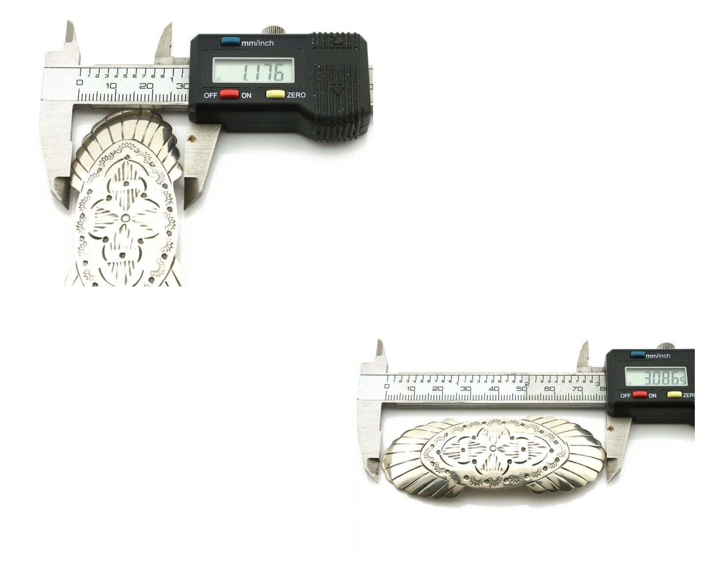 Navajo Hair Clip Barrette .925 Silver Hand Stamped Artist Signed C Montoya C80s