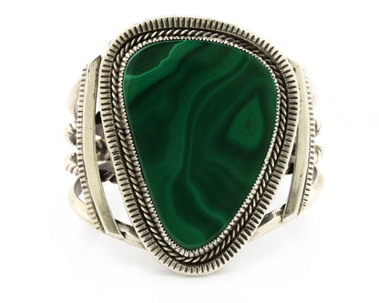 Santo Domingo Cuff Bracelet 925 Silver Malachite Signed Joseph De Vern Cortiz