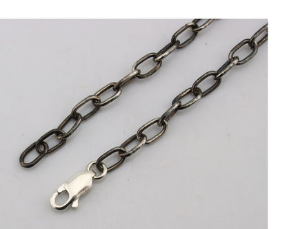 Navajo Necklace 925 Silver Morenci Turquoise Native American Artist C.80's