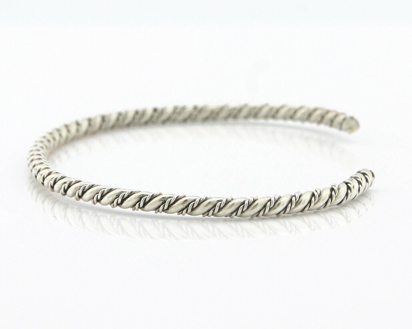 Navajo Bracelet .925 SOLID Silver Handmade Artist Tahe Circa Late 1980's