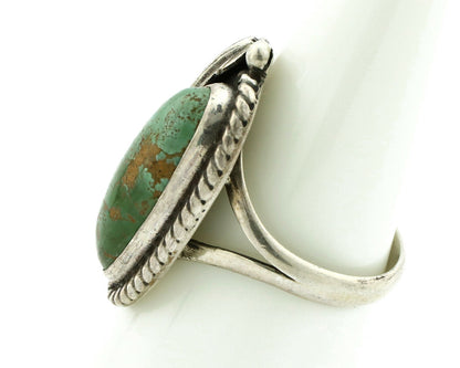 Navajo Ring .925 Silver Manassas Turquoise Signed Artist Apache C.80's