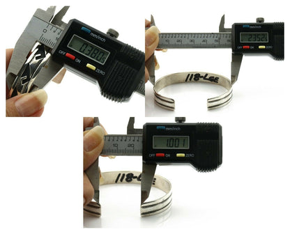 Navajo Bracelet .925 Silver Handmade Overlay Style Signed Tommy Billy Cuff C80s