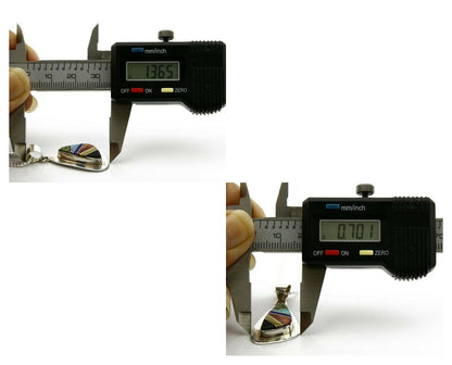 Women's Inlaid Necklace 925 Silver Natural Gemstone Pendant Signed Wayne Etsitty