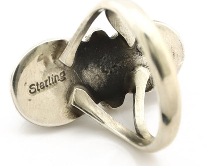 Navajo Handmade Ring 925 Silver Coral & Turquoise Native American Artist C.80's