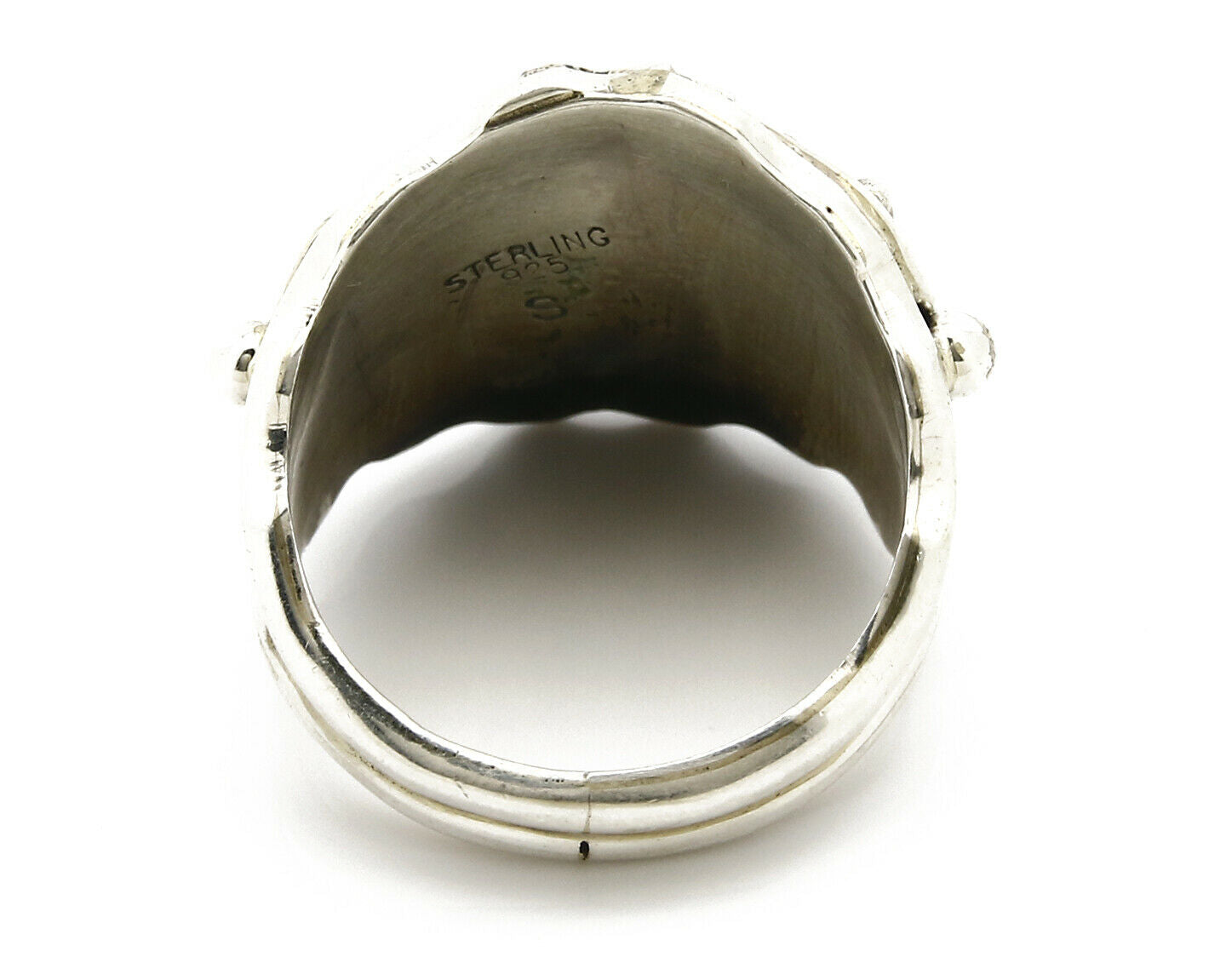 Navajo Eagle Ring .925 SOLID Silver Handmade Signed Artist S Circa 1980's