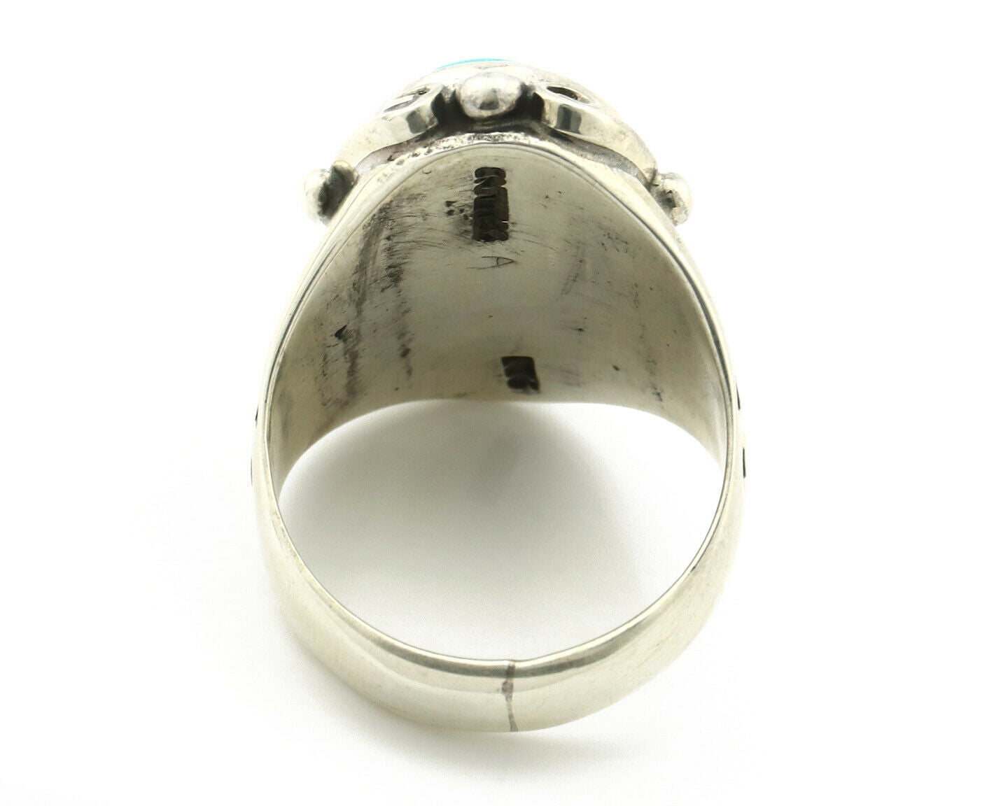 Navajo Ring .925 Silver Blue Southwest Turquoise Native Artist C.80's