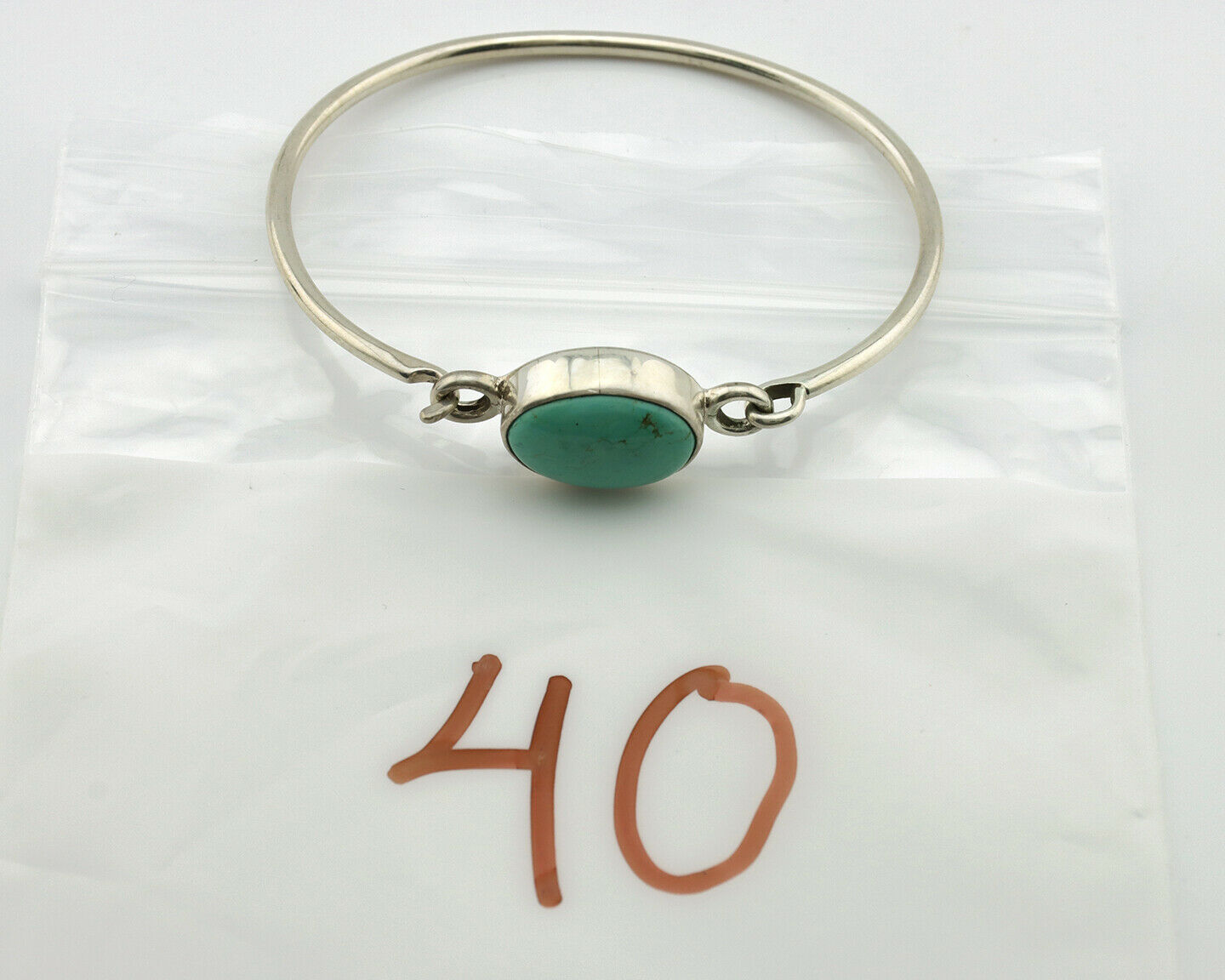 Navajo Bracelet .925 Silver Blue Arizona Turquoise Native American Artist C.90's