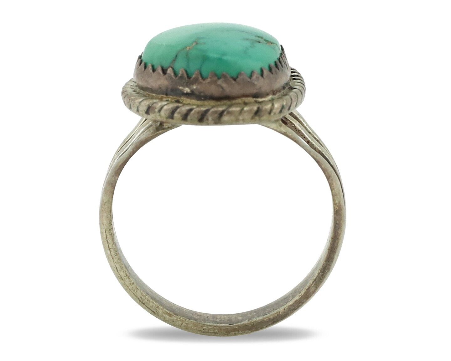 Navajo Ring .925 Silver Royston Turquoise Native American Artist C.80's