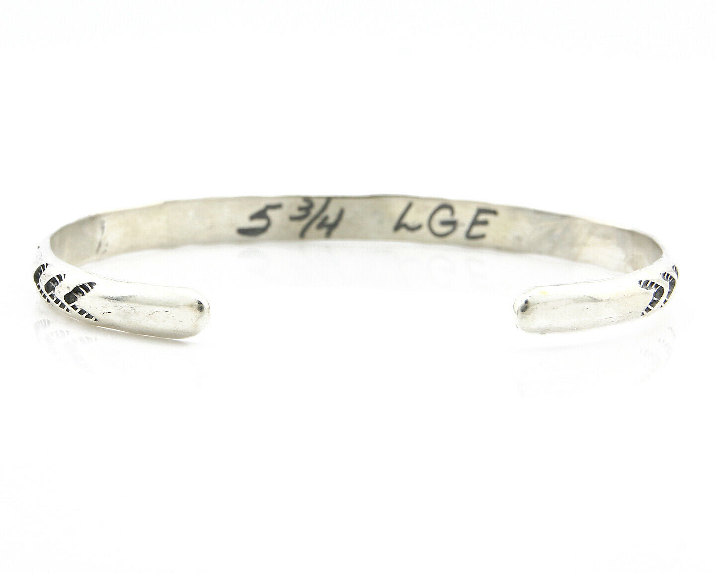 Navajo Bracelet .925 Silver Hand Stamped Arrow Head Artist I Montoya C80s