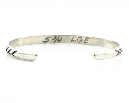 Navajo Bracelet .925 Silver Hand Stamped Arrow Head Artist I Montoya C80s