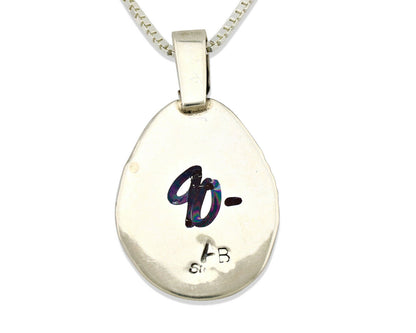 Navajo Necklace .925 Silver Morenci Turquoise Signed Anna Begay C.1980's