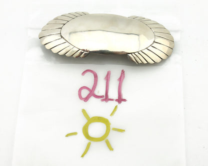 Navajo Hair Clip Barrette .925 Silver Hand Stamped Artist Signed C Montoya C80s