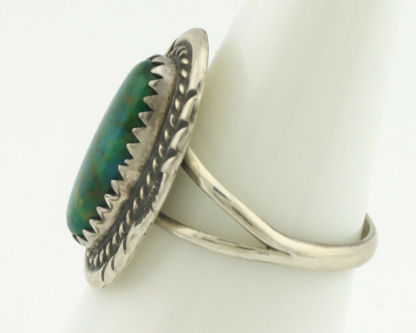 Navajo Ring .925 Silver Natural Turquoise Native American Artist C.1980's