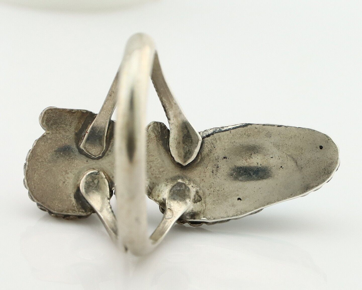 Navajo Handmade Ring 925 Silver Turquiose & Coral Native American Artist C.80's