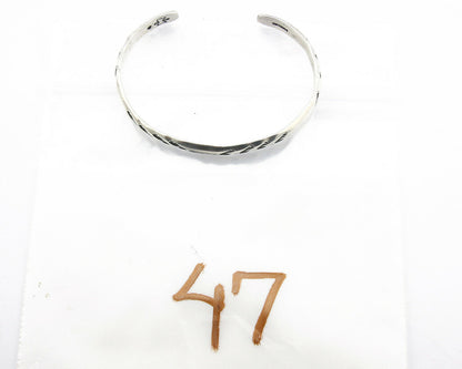 Navajo Bracelet .925 Silver Hand Stamped Arrow Head Artist Montoya C.80's